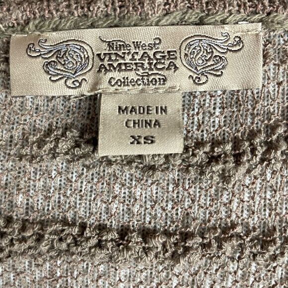 Nine West Vintage America Collection Brown Loose Knit Sweater Top Size XS EUC - Picture 8 of 8